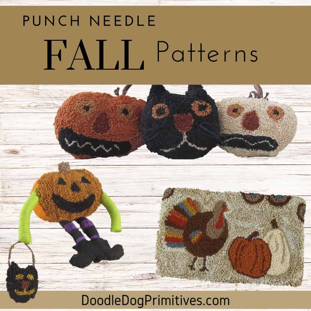 Fall Punch Needle Pattern Roundup - DoodleDog Designs Primitives